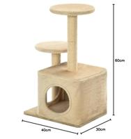 VidaXL Kattenkrabpaal met sisal krabpalen 60 cm beige - thumbnail