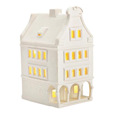 Wurm Lichthaus Prinzipalmarkt Münster van porselein, wit (B/H/D) 11x21x14cm.