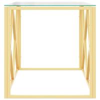 Salontafel 110x45x45 cm roestvrij staal en glas - thumbnail