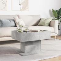 Salontafel met LED 70x50x45 cm bewerkt hout betongrijs - thumbnail