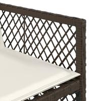 13-delige Tuinset met kussens poly rattan bruin - thumbnail