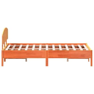 Bedframe zonder matras massief grenenhout wasbruin 140x200 cm