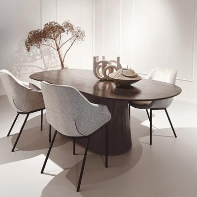 Sohome Ovale Eettafel 'Olav' Mangohout, 200 x 110cm, kleur Walnoot