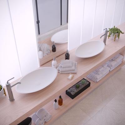 Opbouw Waskom Ideavit Solidjazz 60x35x9 cm Solid Surface Mat Wit Ideavit