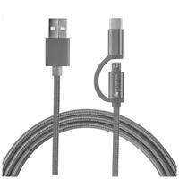 4smarts 4S468550 USB-kabel 1 m 2.0 USB A USB C/Micro-USB B Grijs - thumbnail