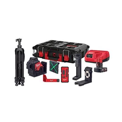 Milwaukee M12 3PLKIT-401P Accu Kruislijnlaser 3x360° Groen 12V 4.0Ah + Laserdetector + Statief in koffer - 4933478960