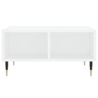 Salontafel 60x60x30 cm bewerkt hout wit - thumbnail