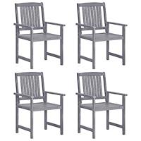VidaXL Tuinstoelen 4 st massief acaciahout grijs - thumbnail