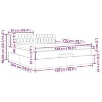 Ottoman bed met matras en LED's 180x200 cm fluweel donkergroen - thumbnail