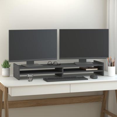 Monitorstandaard 100x27x15 cm massief grenenhout grijs Monitorstandaard 100x27x15 cm massief grenenhout grijs