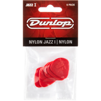 Dunlop Jazz I Nylon 1.10mm 6-pack plectrumset rood - thumbnail
