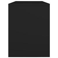 Kaptafelkruk 70x35x45 cm bewerkt hout zwart - thumbnail