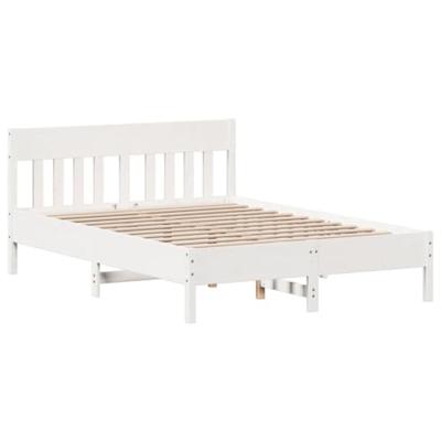 Bedframe zonder matras massief grenenhout wit 150x200 cm