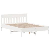 Bedframe zonder matras massief grenenhout wit 120x200 cm - thumbnail