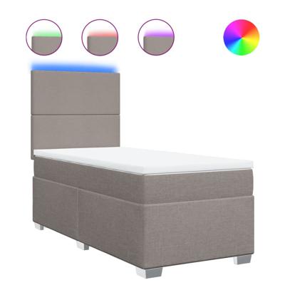 Boxspring met matras stof taupe 100x200 cm