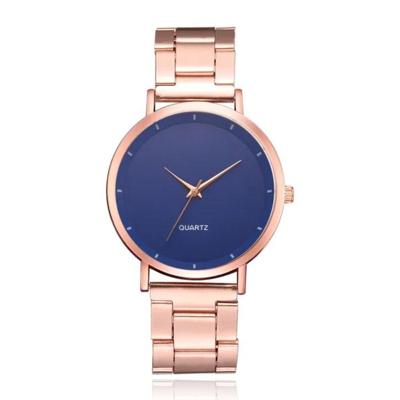LGT JWLS Luxe Damespolshorloge - Rose Gouden Band en Behuizing, Blauw Uurwerk