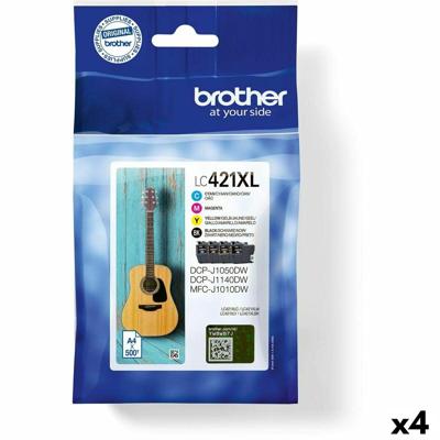 Originele inktcartridge Brother LC421XL Zwart/Cyaan/Magenta/Geel (4 Stuks)