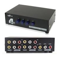 4 Poorts Input 1 Output Audio Video AV RCA Switch Box - thumbnail