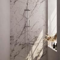 Brauer Chrome Carving Opbouw Thermostatische Regendoucheset - Hoofddouche 20 cm - Staafhanddouche - Doucheslang - Chroom - thumbnail