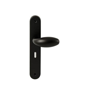 Hardbrass Knopkruk Golf op ovaal langschild sleutelgat 56mm - zwart