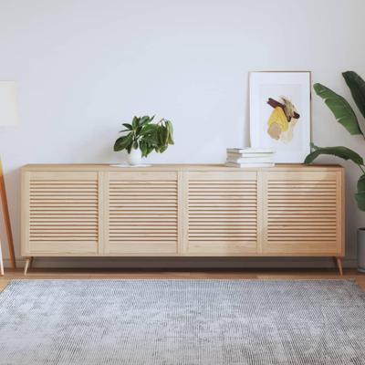 VidaXL Kastdeuren met lamellen 4 st 61,5x59,4 cm massief grenenhout