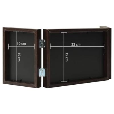 Fotolijst drieluik 22x15 cm+2x(10x15 cm) donkerbruin
