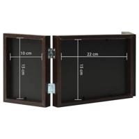 Fotolijst drieluik 22x15 cm+2x(10x15 cm) donkerbruin - thumbnail