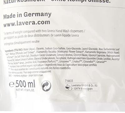 Lavera Basis sensitiv navulling handzeep bio EN-FR-IT-DE (500 ml)