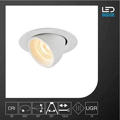 SLV 1005841 NUMINOS GIMBLE XS LED-inbouwlamp LED vast ingebouwd Wit SLV 1005841 NUMINOS GIMBLE XS LED-inbouwlamp LED vast ingebouwd Wit