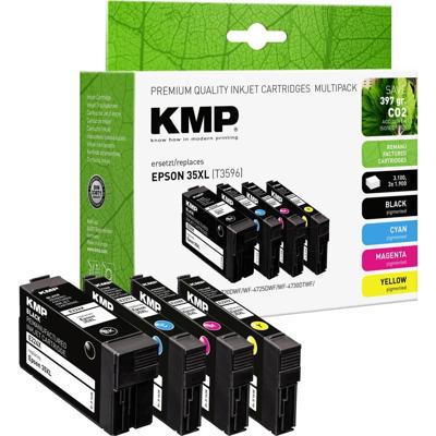 KMP Inktcartridge vervangt Epson 35XL, T3596, T3591, T3592, T3593, T3594 Compatibel Combipack Zwart, Cyaan, Magenta, Geel E226XV 1638,4005