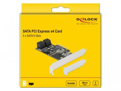 DeLOCK 5-poorts SATA PCIe x4-kaart adapter