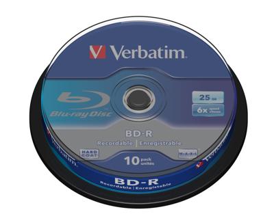 Verbatim 43742 BD-R Single-Layer - Blu-Ray disc van 25 GB, 6x brandsnelheid, bescherming tegen krassen, 10 Pack Spindle