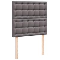 Ottomaanse bed met matras 90x200cm kunstleer grijs - thumbnail