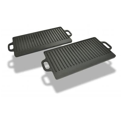 VidaXL Grillplaat gietijzer dubbelzijdig 38x23 cm 2 st
