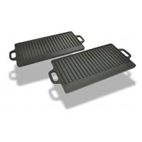 VidaXL Grillplaat gietijzer dubbelzijdig 38x23 cm 2 st - thumbnail
