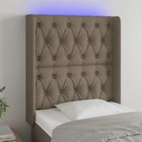 Hoofdbord LED 83x16x118/128 cm stof taupe - thumbnail