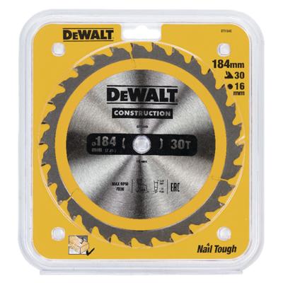 DeWALT Cirkelzaagblad voor Hout | Construction | Ø 184mm Asgat 16mm 30T - DT1940-QZ - thumbnail
