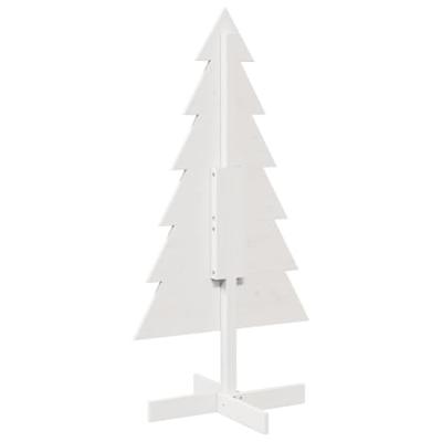 Kerstdecoratie kerstboom 120 cm massief grenenhout wit