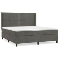 Boxspring met matras fluweel donkergrijs 180x200 cm - thumbnail
