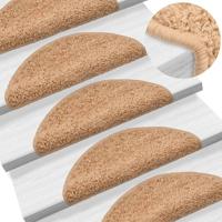 Trapmatten 15 st 56x17x3 cm beige halfrond - thumbnail