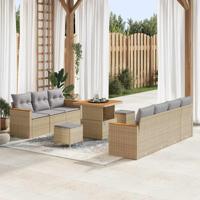 Tuinbankenset 10 pcs Beige poly rattan - thumbnail