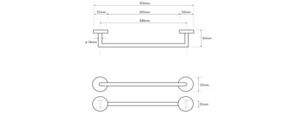 Handdoekhouder Sapho X-Round 35 cm Chroom Handdoekhouder Sapho X-Round 35 cm Chroom