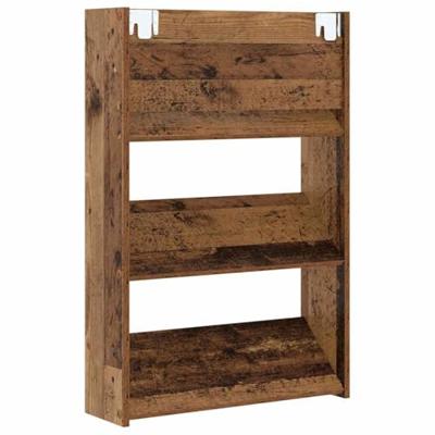 VidaXL Schoenenkast met plank oudhout 60 x 18 x 90 cm bewerkt hout VidaXL Schoenenkast met plank oudhout 60 x 18 x 90 cm bewerkt hout