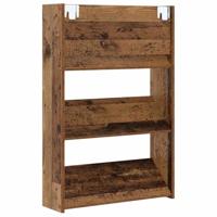 VidaXL Schoenenkast met plank oudhout 60 x 18 x 90 cm bewerkt hout - thumbnail
