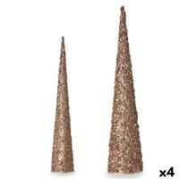 Kerstversiering Krist+ Brons Gouden Kegels 9,5 x 60 x 9,5 cm Pailletten (4 Stuks) - thumbnail