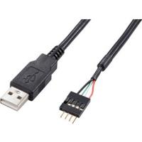 Akasa External to Internal USB Adapter | External USB Type A Male to Internal 4-pin Motherboard Male Header | Compatible with USB 2.0 and 1.1 | 40cm | Black | EXUSBIE-40 - thumbnail