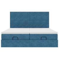 Ottoman bed met matrassen en LED's 160x200cm fluweel - thumbnail