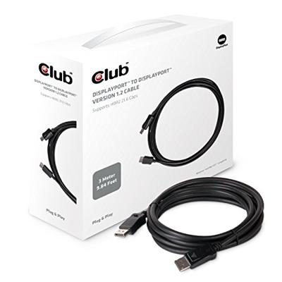 club3D CAC-1064 DisplayPort-kabel DisplayPort Aansluitkabel DisplayPort-stekker, DisplayPort-stekker 3.00 m Zwart