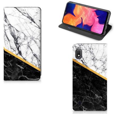 Samsung Galaxy A10 | Standcase | Marmer Wit Zwart - Origineel Cadeau Man