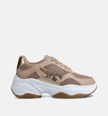 Guess Runner Sneakers Dames Bruin - Maat 36 - Kleur: WitBruin | Soccerfanshop